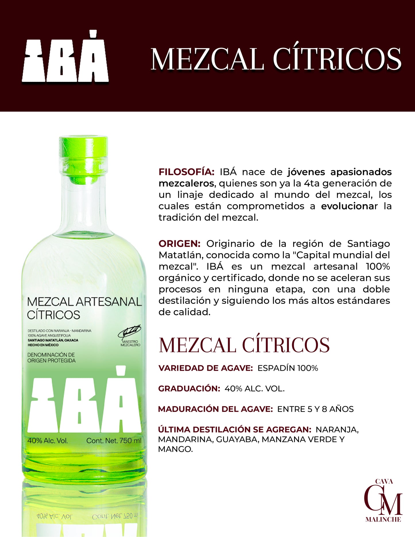 Mezcal Espadín joven cítricos 40° 750ml