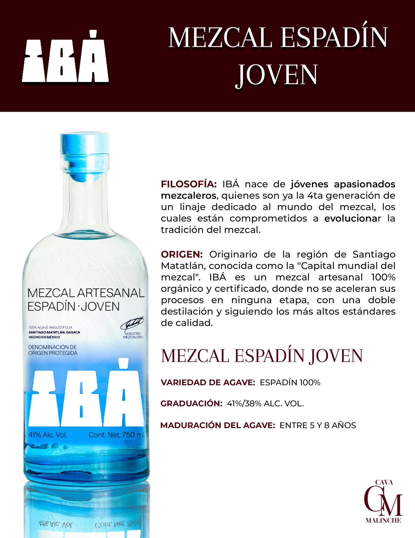 Mezcal Espadín Joven 100% Espadín 41° 750ml