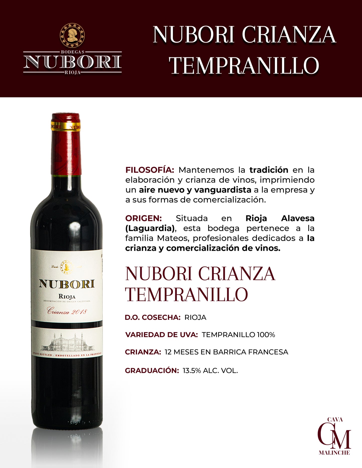 Vino Tinto Rioja D.O.Ca Rioja Tempranillo 750ml