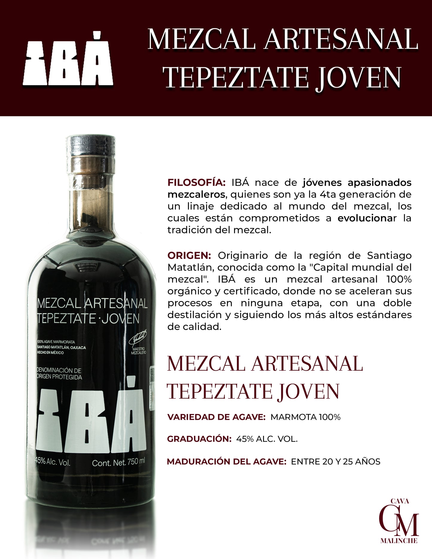 Mezcal Tepeztate Agave Silvestre de 25 Años 45° 750ml